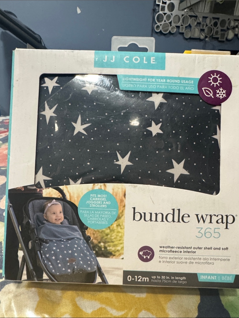 JJ Cole Navy Star-Print Bundle Wrap 365